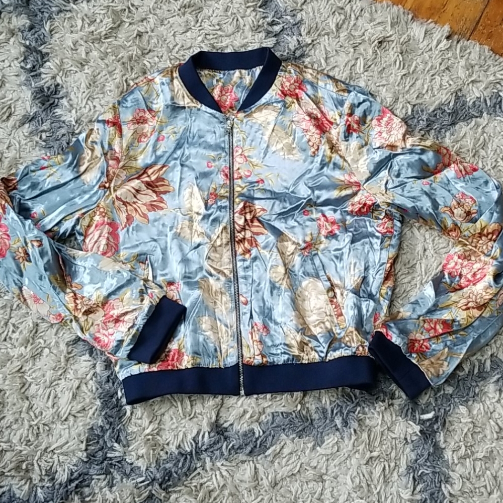 COPY - Zara Satin Floral Bomber jacket